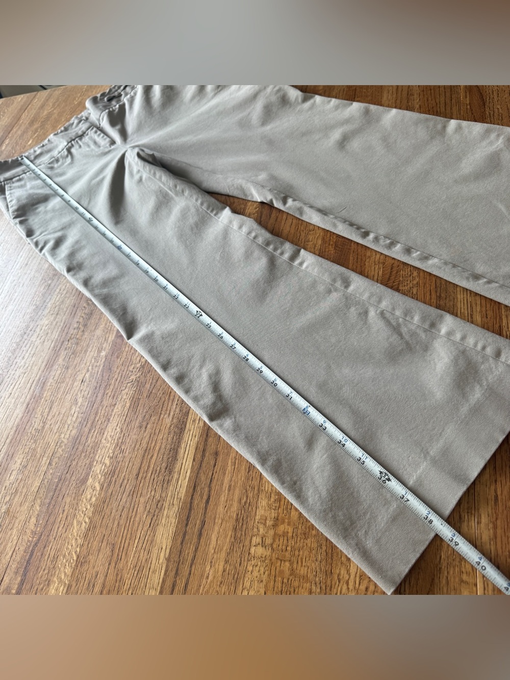 Ann Taylor Petites Tan Khaki Wide Leg Trousers Size 6P Stretch Cotton - Picture 9 of 10